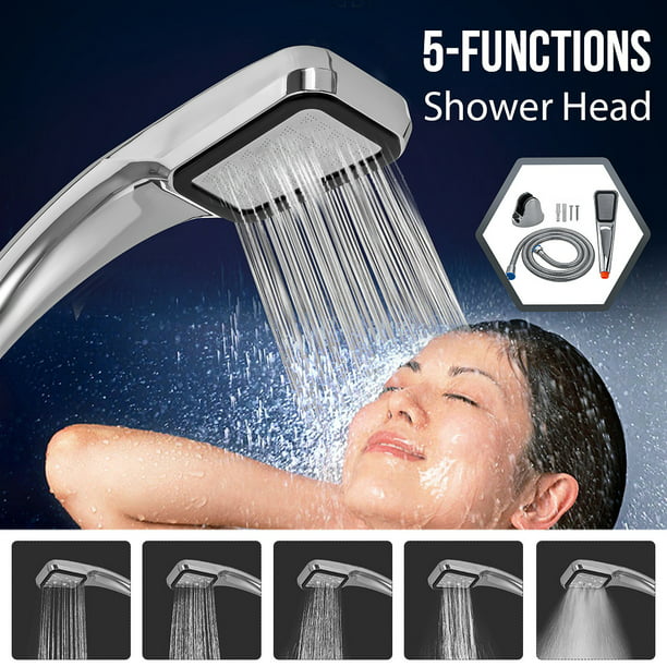 High Pressure Shower Head Powerfull Boosting Spray Bathroom Water Saving J